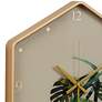 Leopold Gold and Fern 17 1/4" Wide Battery Powered Hexagon Wall Clock