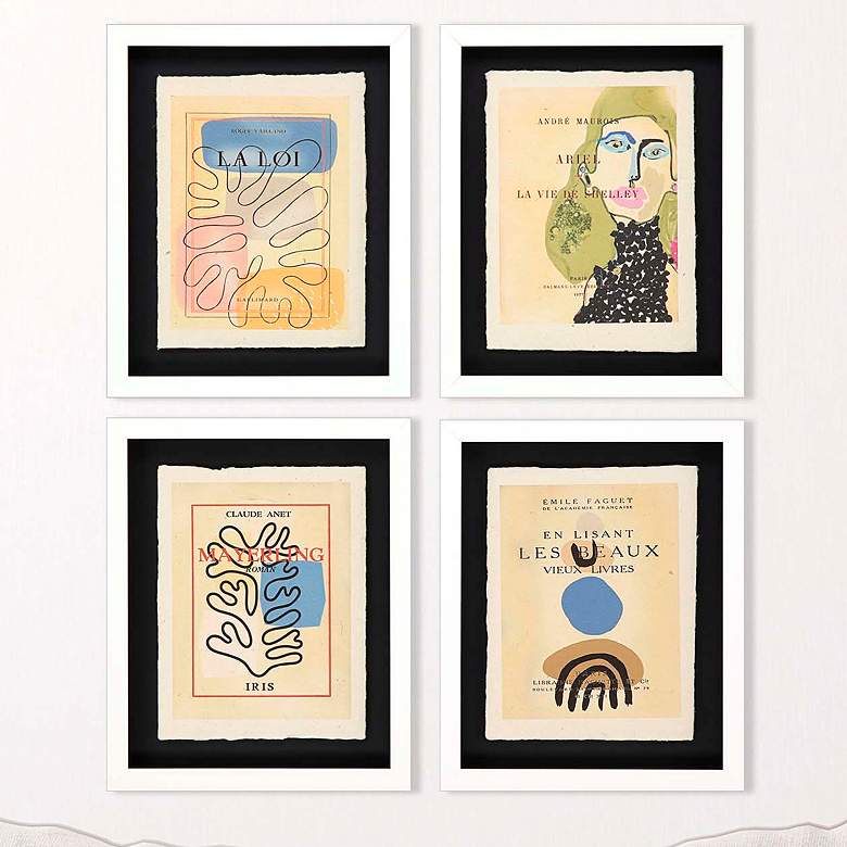 Image 1 Lepal I 15 inchH 4-Piece Giclee Shadow Box Framed Wall Art Set