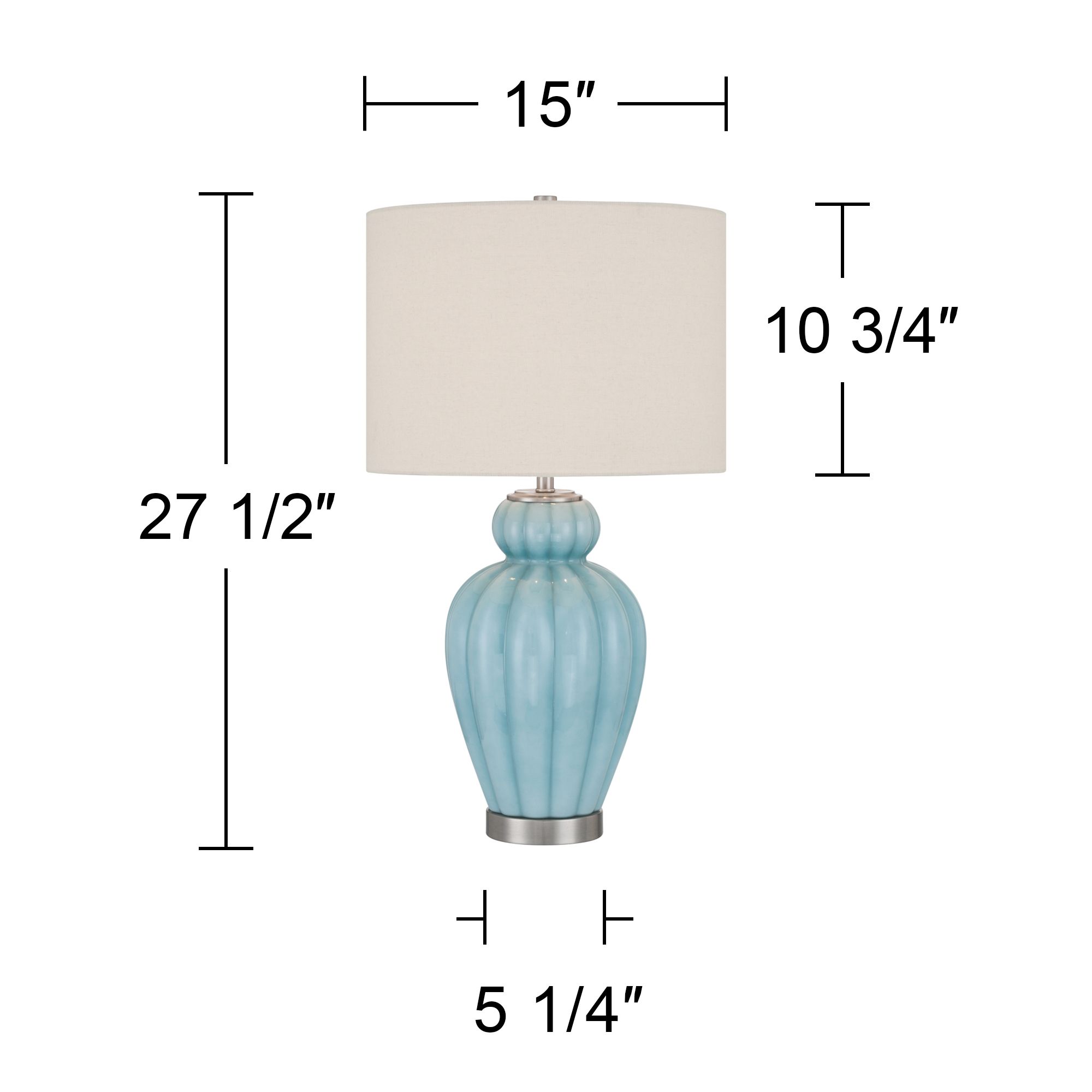 Leros 27 1/2" High Blue Sky Glass Gourd Table Lamp Set of 2