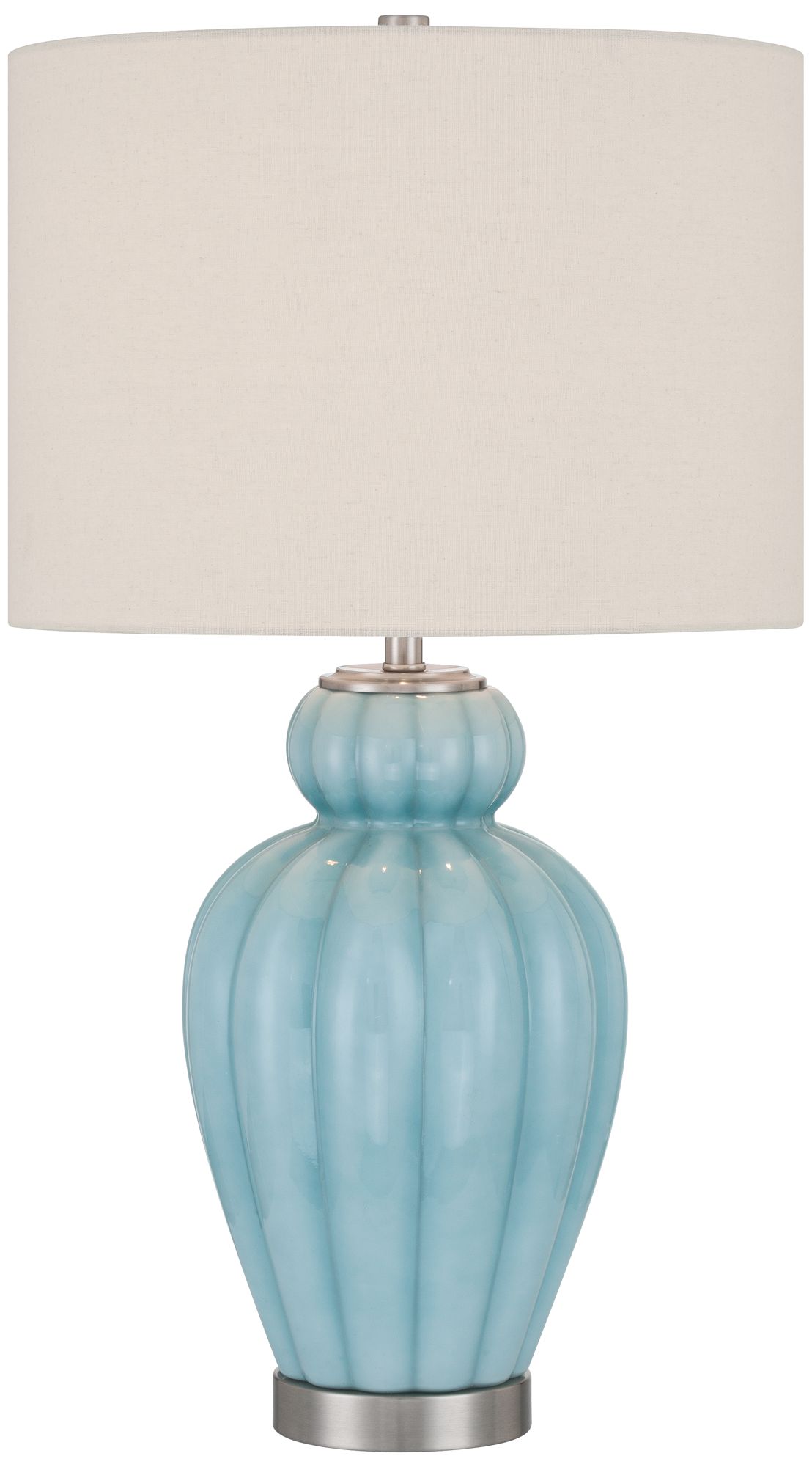 Image 2 Leros 27 1/2" High Blue Sky Glass Gourd Table Lamp with Dimmer