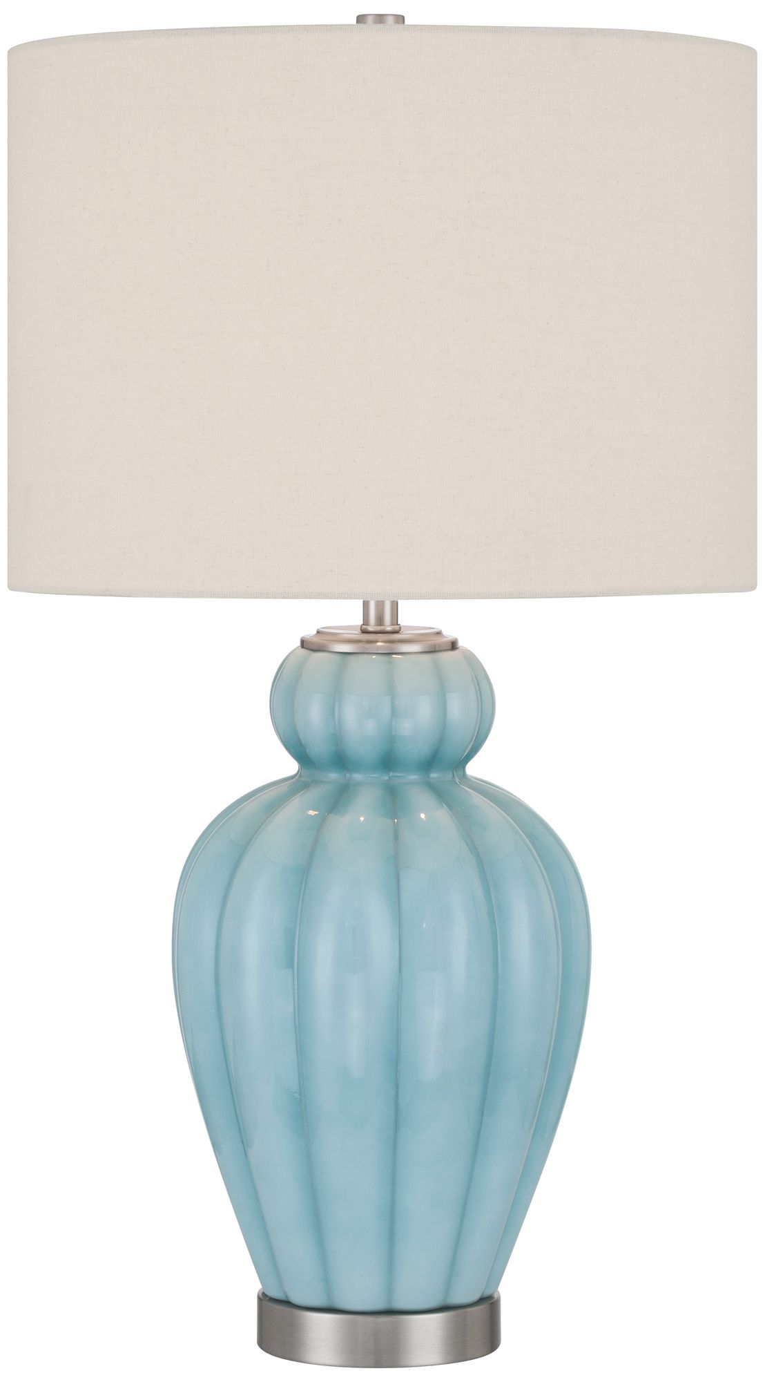 Image 3 Leros 27 1/2" High Blue Sky Glass Gourd Table Lamp