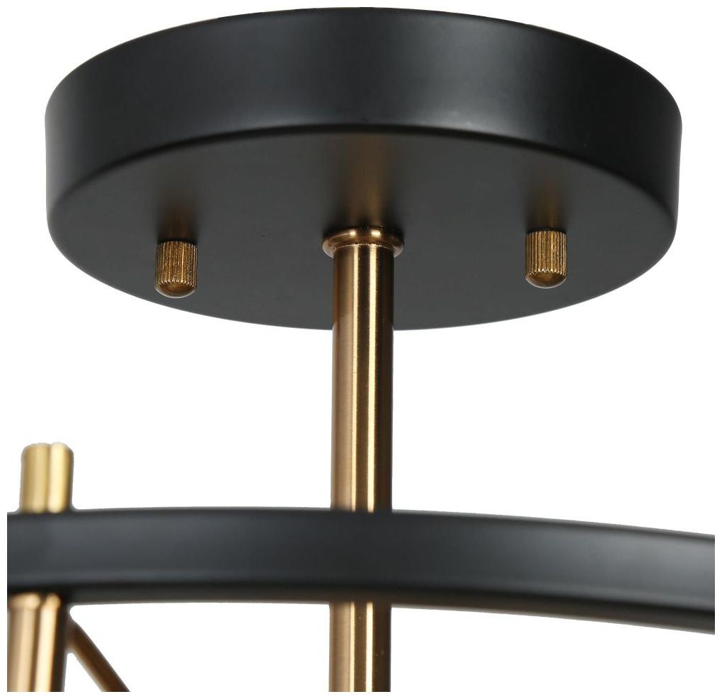 Image 2 Lerwickiss 12" Wide Black and Brass 2-Light Ceiling Light more views
