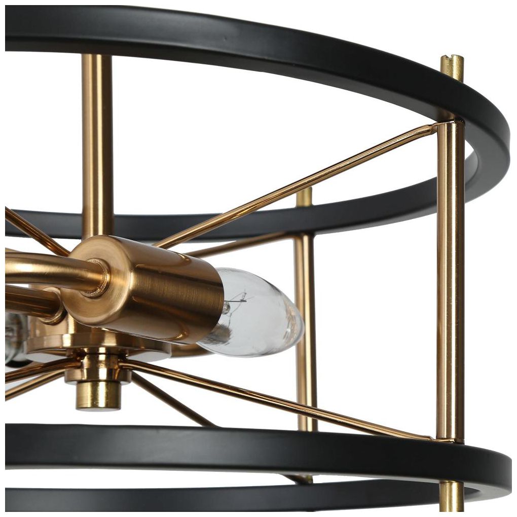 Image 4 Lerwickiss 12" Wide Black and Brass 2-Light Ceiling Light more views