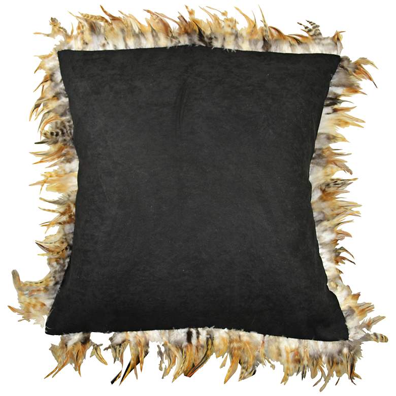 Image 1 Les Plumes Feather Black 18 inch Square Wild Throw Pillow