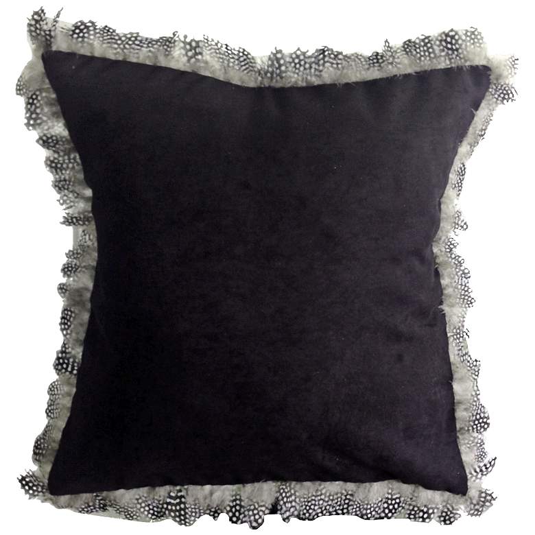 Image 1 Les Plumes Goose Feather Black 18 inch Square Throw Pillow
