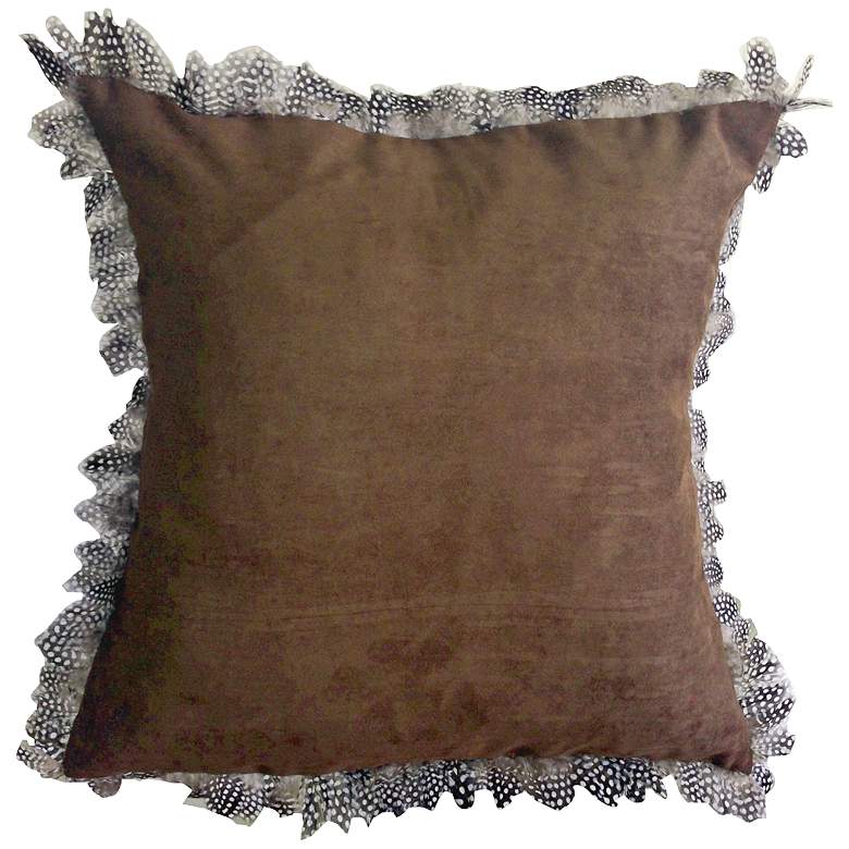 Image 1 Les Plumes Goose Feather Brown 18 inch Square Throw Pillow