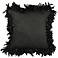 Les Plumes Plummy Feather Black 18" Square Throw Pillow