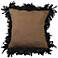 Les Plumes Plummy Feather Brown 18" Square Throw Pillow