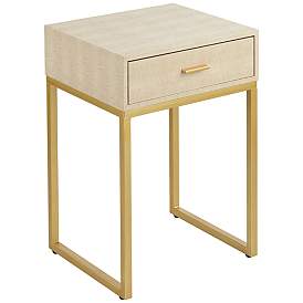 Image3 of Les Revoires 16" Wide Cream and Gold 1-Drawer Accent Table