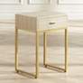 Les Revoires 16" Wide Cream and Gold 1-Drawer Accent Table in scene