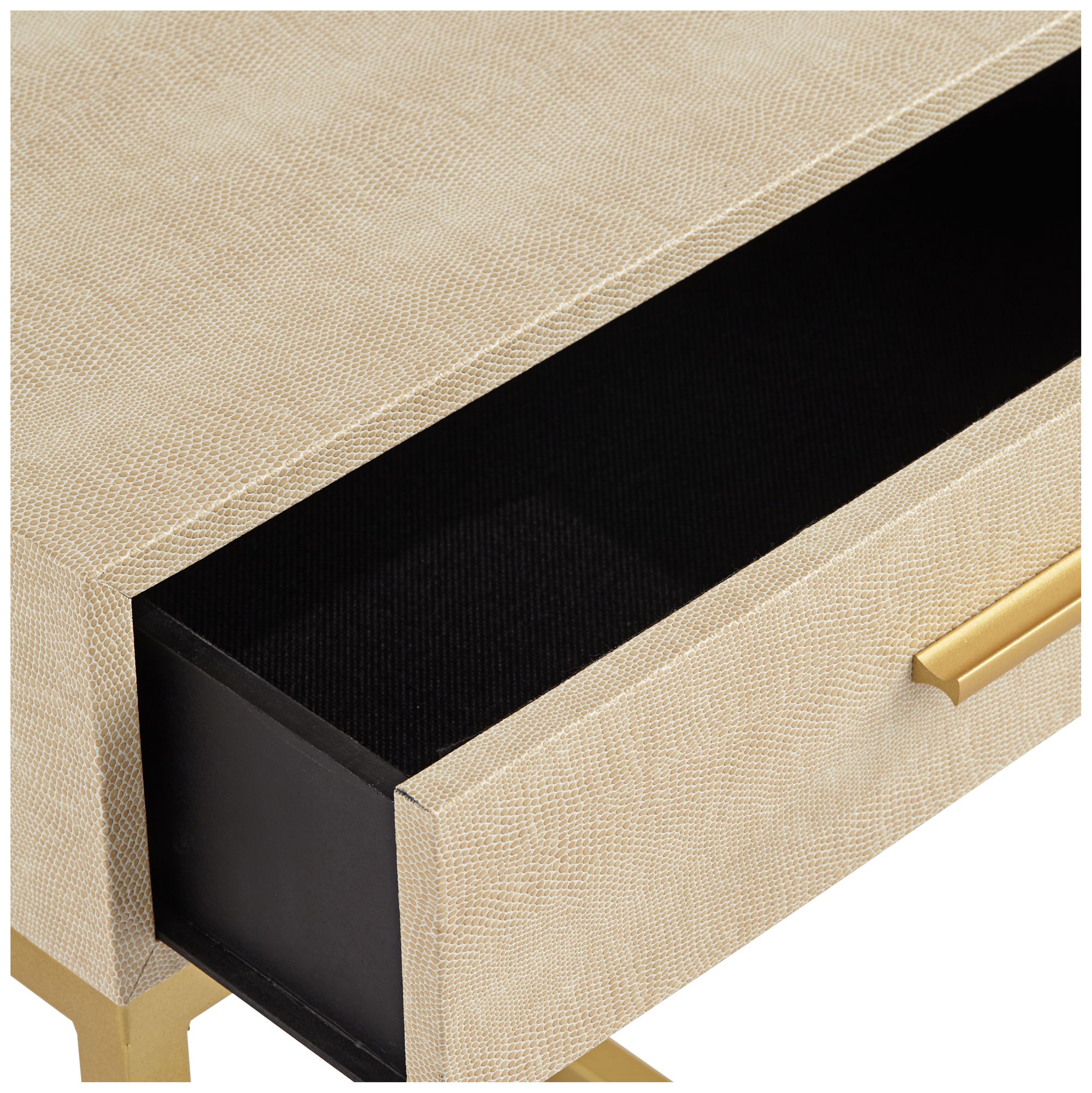 Les Revoires 16" Wide Cream and Gold 1Drawer Accent Table 86A92