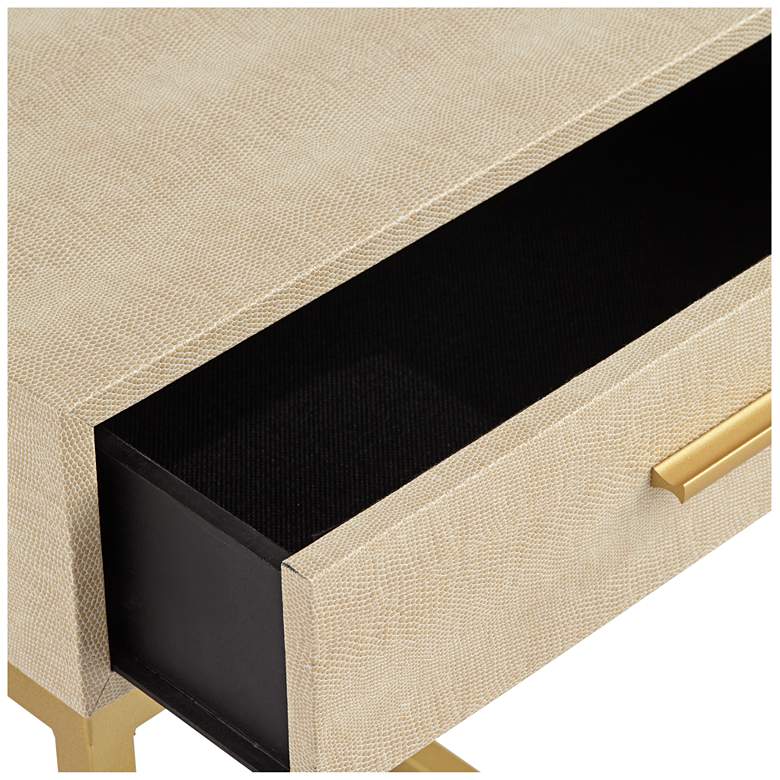Image 4 Les Revoires 16 inch Wide Cream and Gold 1-Drawer Accent Table more views