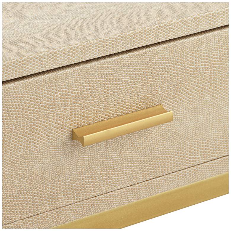Image 5 Les Revoires 16 inch Wide Cream and Gold 1-Drawer Accent Table more views