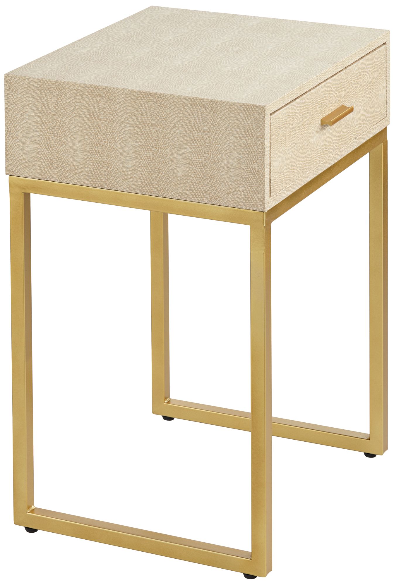Les Revoires 16" Wide Cream and Gold 1Drawer Accent Table 86A92