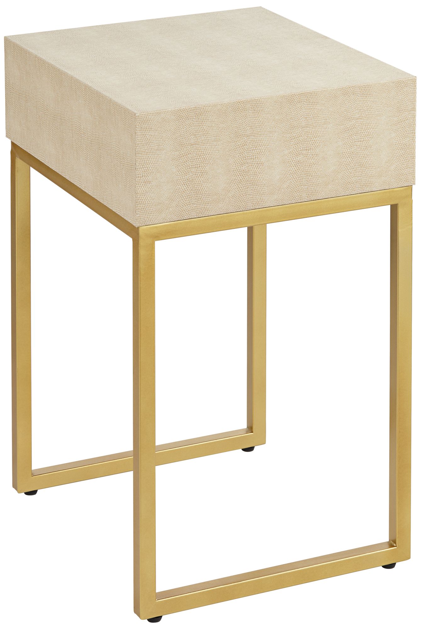 Les Revoires 16" Wide Cream and Gold 1Drawer Accent Table 86A92