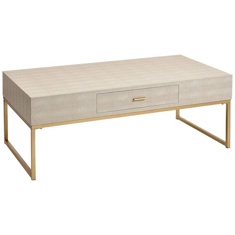 Image 1 Les Revoires 48 1/8" Wide Modern Cream and Gold Coffee Table