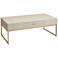 Les Revoires 48 1/8" Wide Modern Cream and Gold Coffee Table
