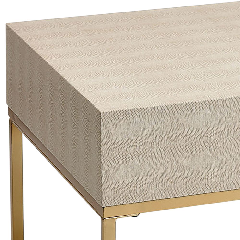 Les Revoires 48 1/8" Wide Modern Cream and Gold Coffee Table 94D88