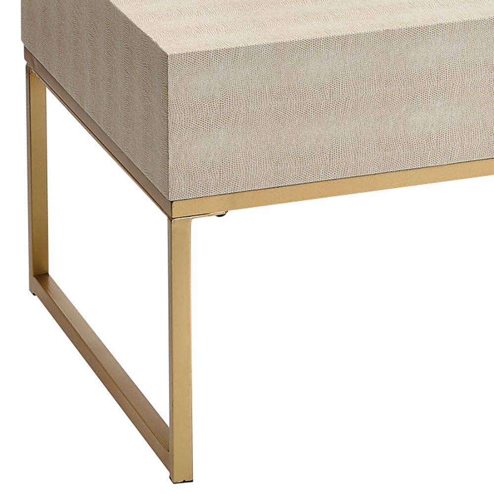 Les Revoires 48 1/8" Wide Modern Cream and Gold Coffee Table 94D88