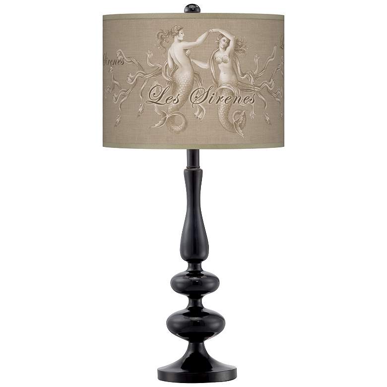 Image 1 Les Sirenes Giclee Paley Black Table Lamp