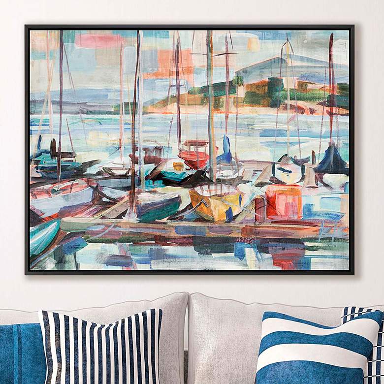 Image 1 Leschi Evening 49" Wide Giclee Framed Canvas Wall Art