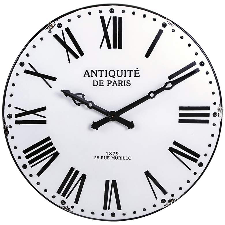 Image 1 Lesington Black 43 1/4" Round Wall Clock