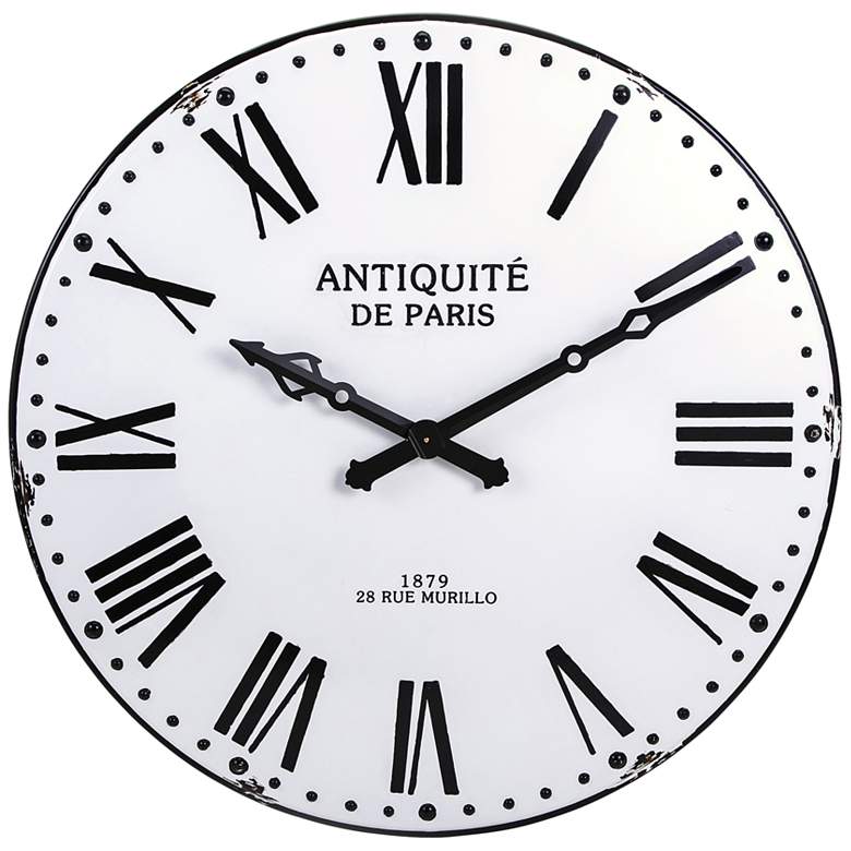 Image 1 Lesington Black 43 1/4 inch Round Wall Clock