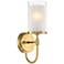 Lesley 15" High Double Glass Antique Brass Wall Sconce