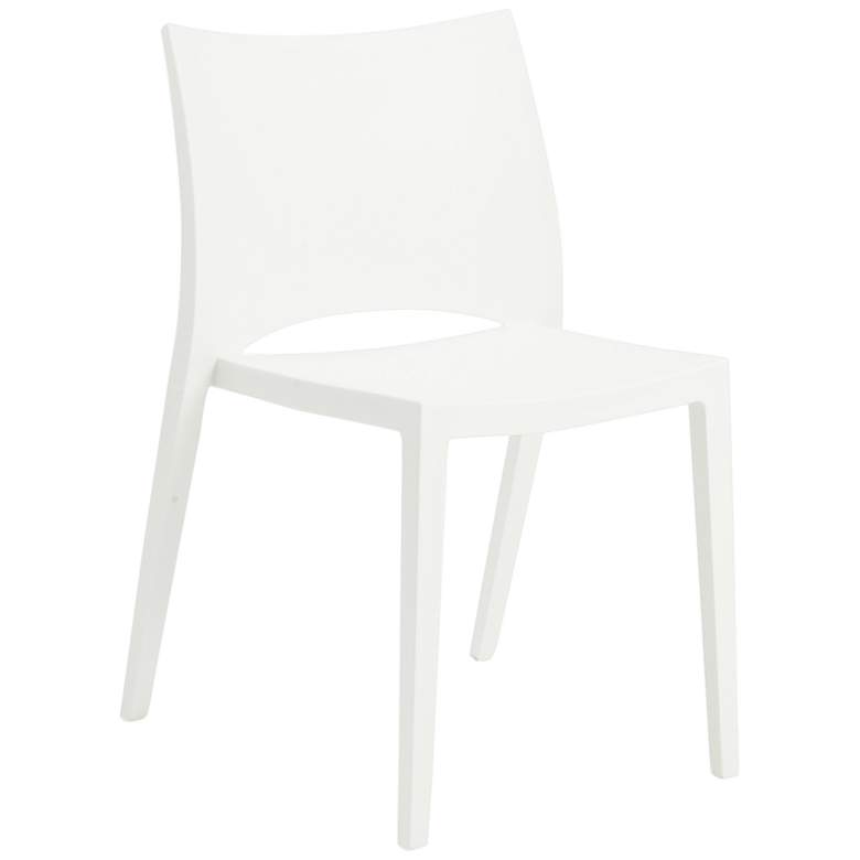 Image 3 Leslie White Outdoor Stackable Side Chair