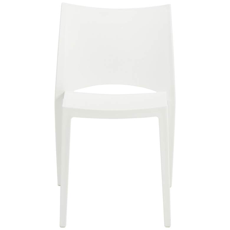 Image 4 Leslie White Outdoor Stackable Side Chair more views