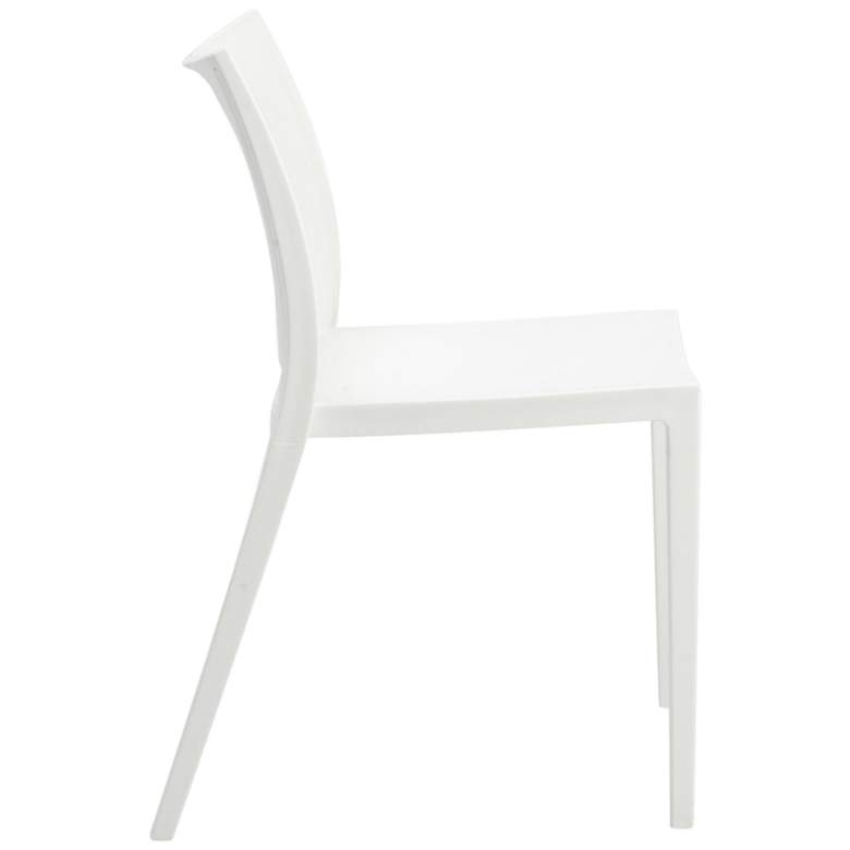 Image 5 Leslie White Outdoor Stackable Side Chair more views