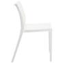 Leslie White Outdoor Stackable Side Chair in scene