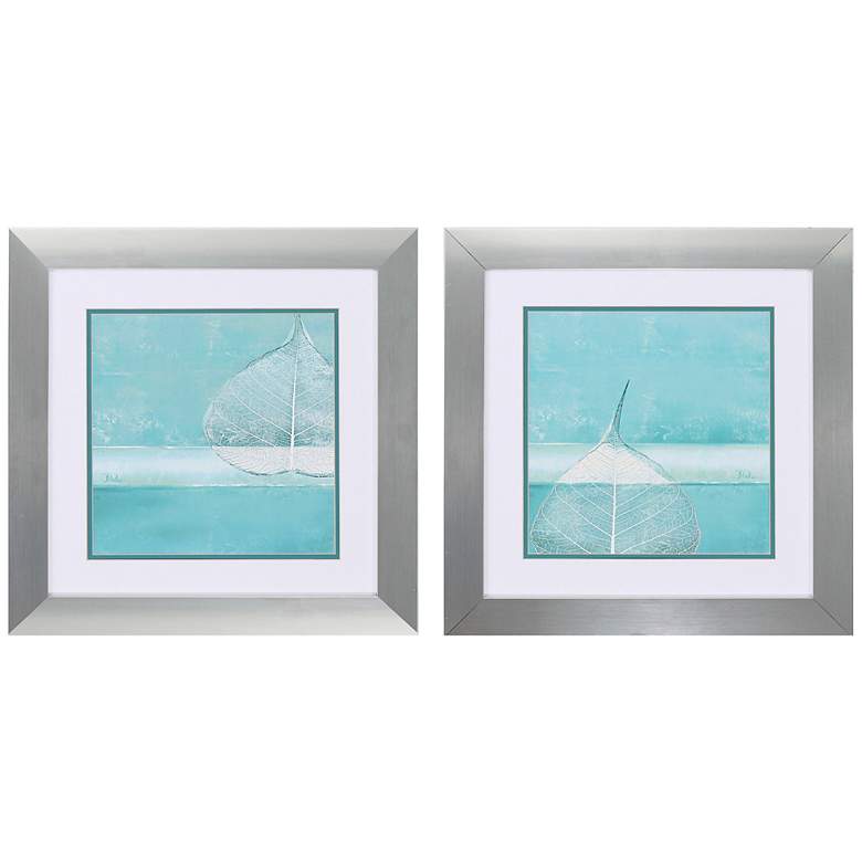 Image 1 Less Is More on Teal 20 inch Square 2-Piece Wall Art Set