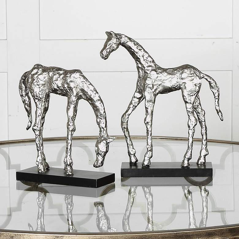 Image 1 Let&#39;s Graze Horse Pony Statues - Set of 2 by Uttermost