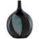 Let Us Twist 11 3/4" High Black and Steel Ceramic Round Vase