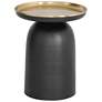 Leta 16" Black and Brass Scatter Table