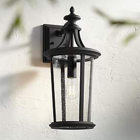 Image1 of Leto 21 1/2" High Black Outdoor Wall Light