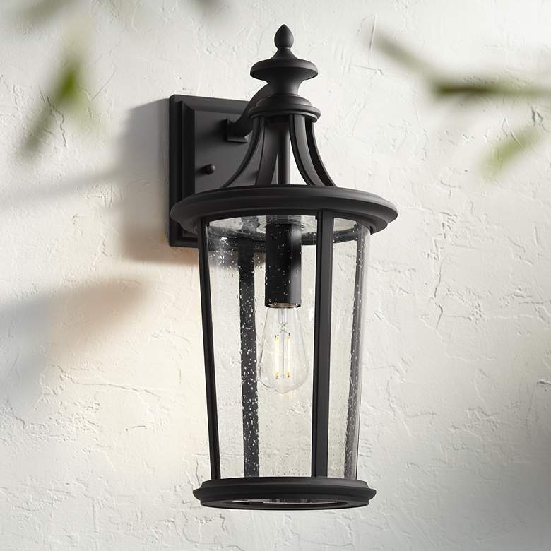Image 1 Leto 21 1/2" High Black Outdoor Wall Light