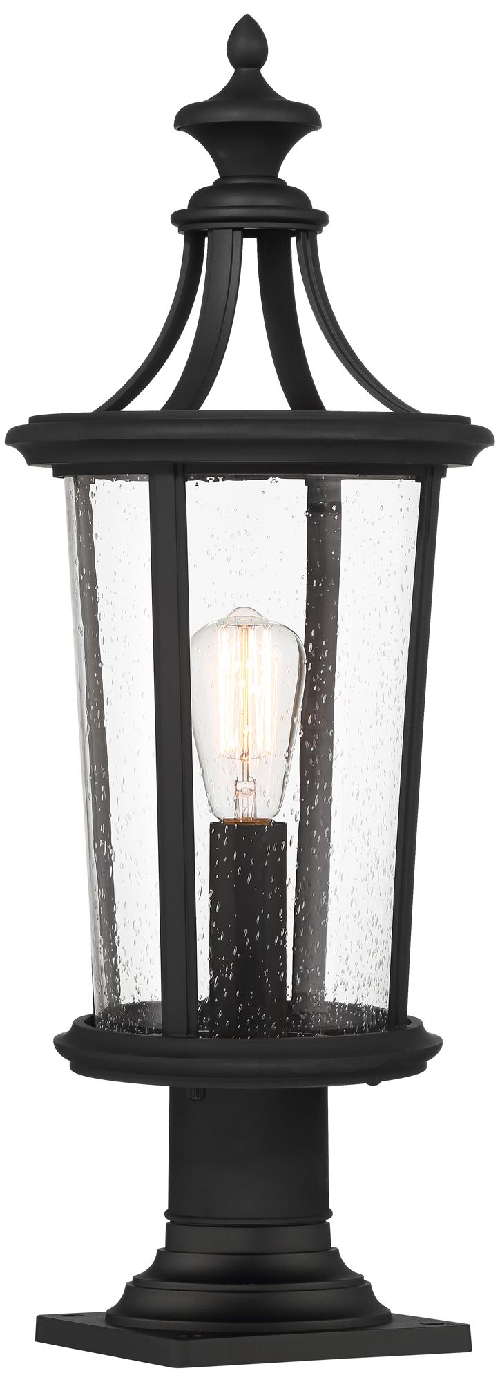 Leto 24 1/2" High Black Outdoor Post Light with Pier Mount Adapter