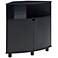 Leto 31 1/4"W Black 2-Door Corner Cabinet with LED Lights