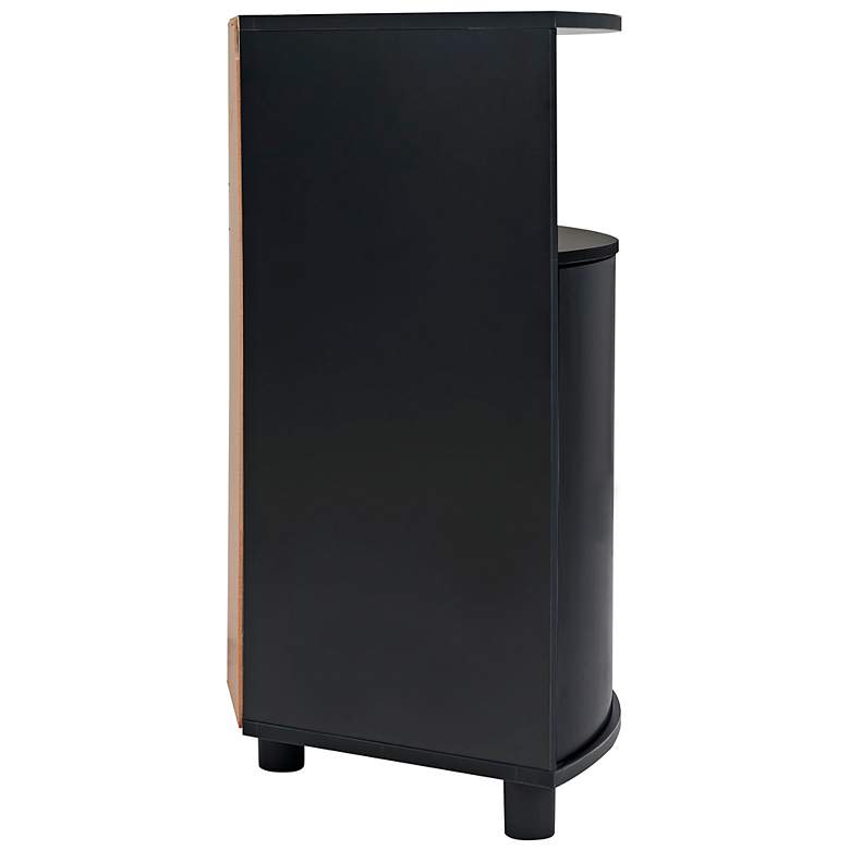 Image 6 Leto 31 1/4"W Black 2-Door Corner Cabinet with LED Lights more views