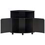 7_Leto 31 1/4"W Black 2-Door Corner Cabinet with LED Lights more views