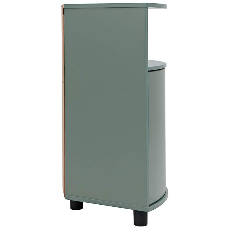 Image 7 Leto 31 1/4"W Green 2-Door Corner Cabinet with LED Lights more views
