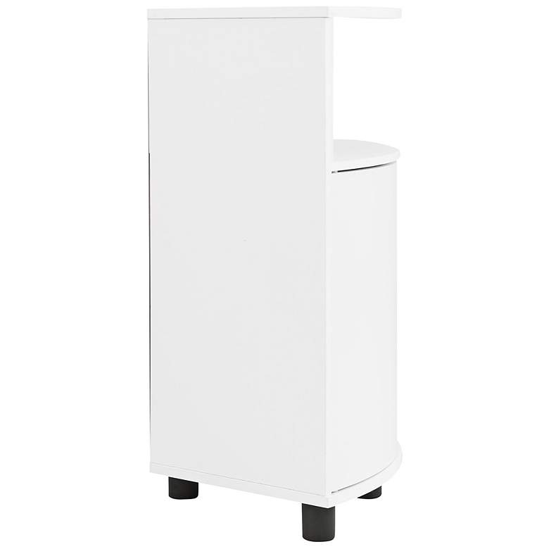 Image 7 Leto 31 1/4"W White 2-Door Corner Cabinet with LED Lights more views