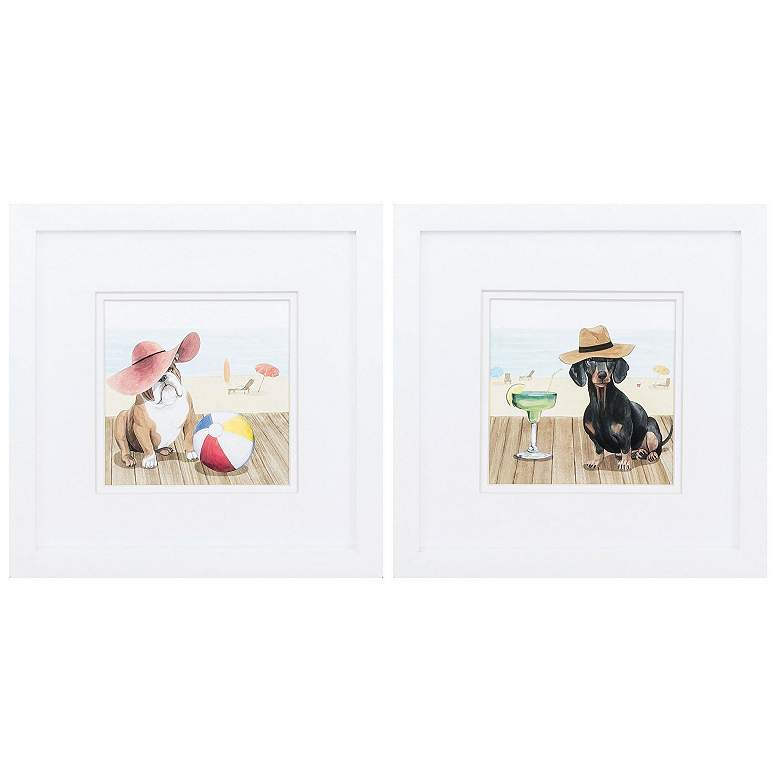 Image 1 Lets Go Boardwalk I 11"W x 11"H Framed Art Set of 2