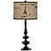 Letter To Paris Linen Giclee Paley Black Table Lamp