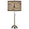 Letters to Paris Giclee Brushed Nickel Table Lamp