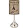Letters To Paris Linen Giclee Droplet Table Lamp