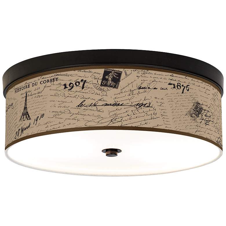 Image 1 Letters To Paris Linen Giclee Energy Efficient Ceiling Light