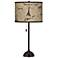Letters to Paris Linen Giclee Glow Bronze Club Table Lamp